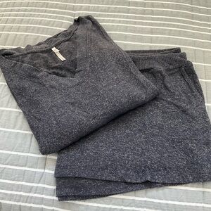 Soma Navy Speckled Knit V-Neck Top & Shorts pajama Set